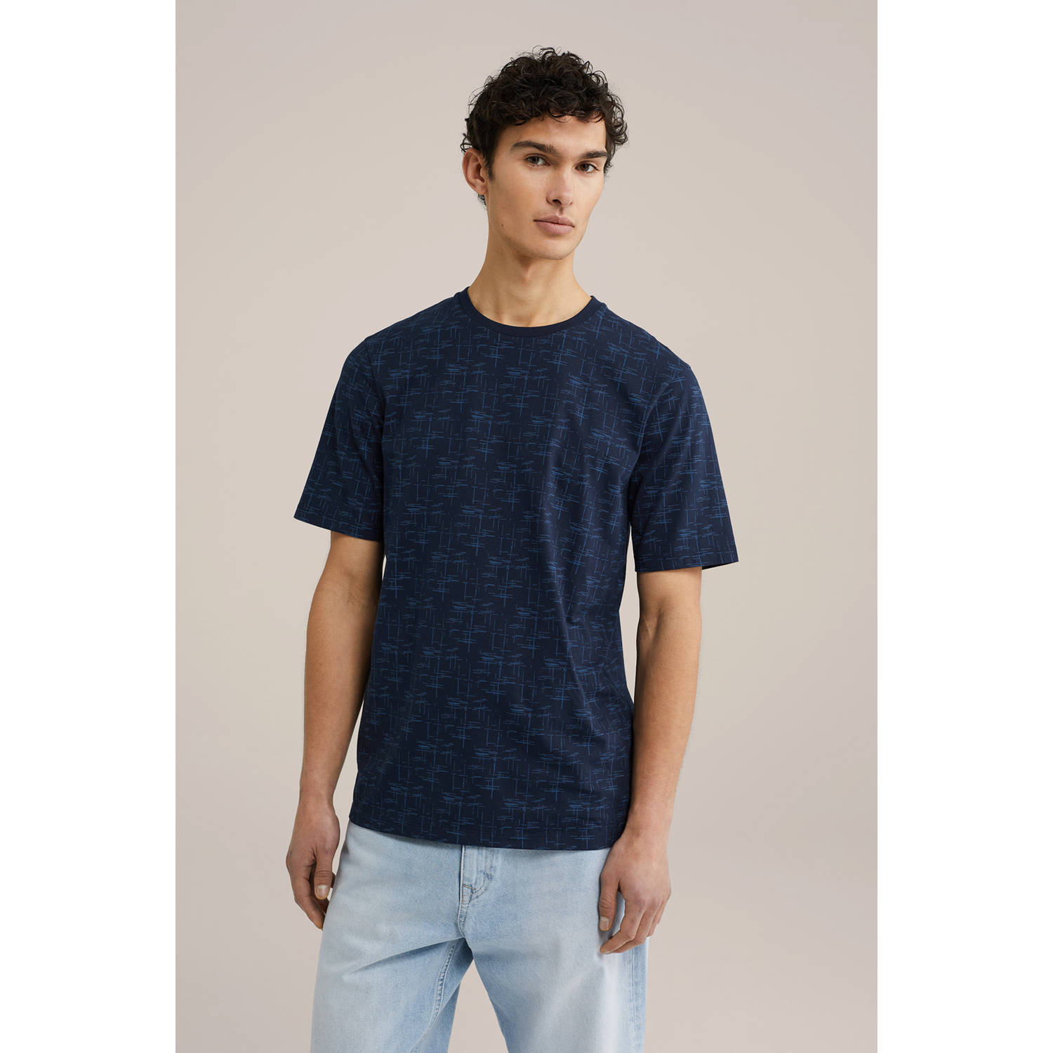 WE Fashion regular T-shirt donkerblauw