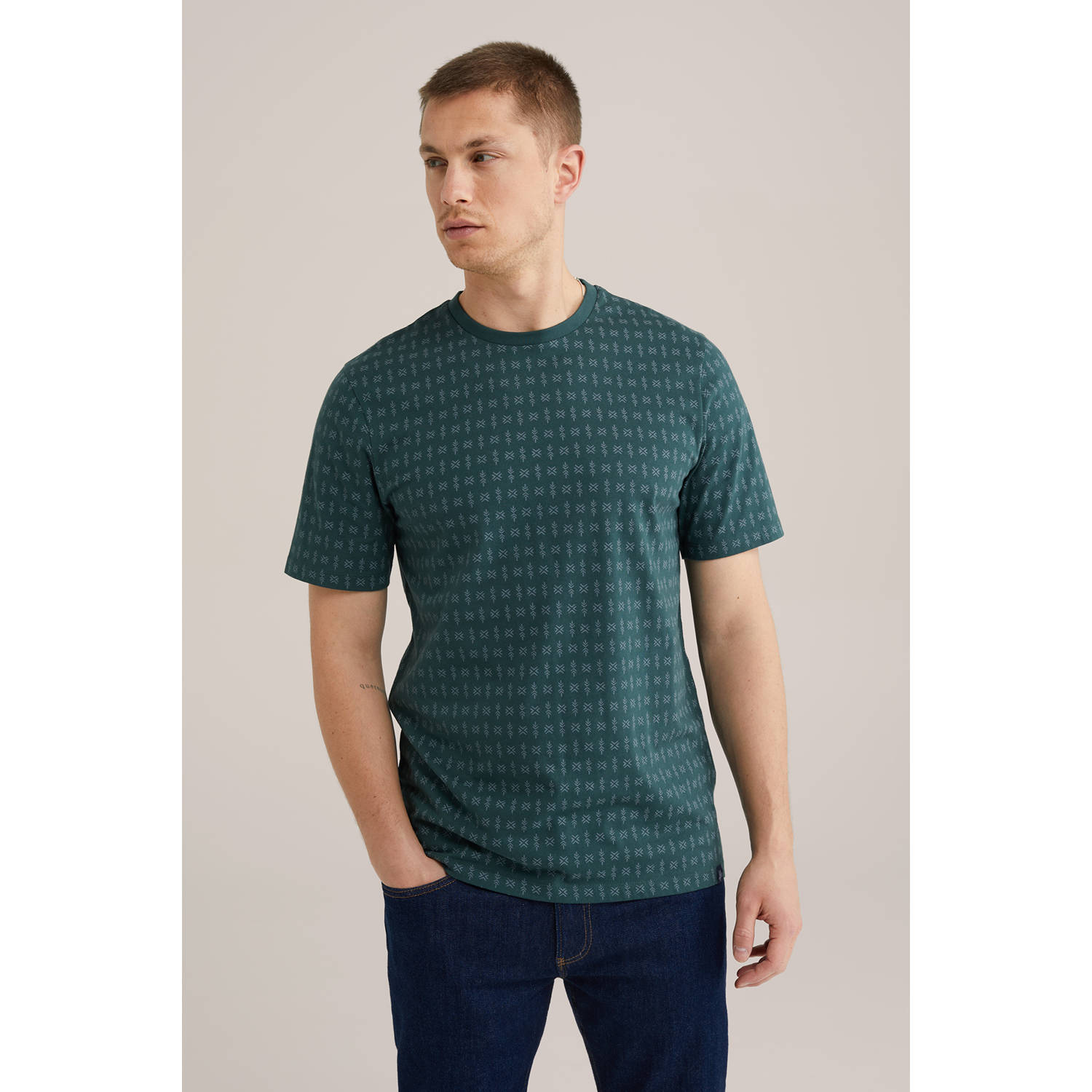 WE Fashion T-shirt donkergroen
