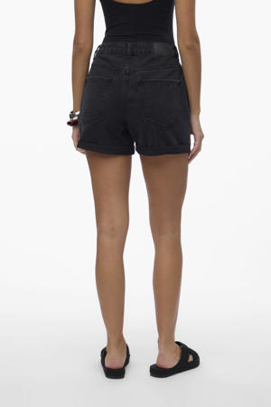 denim high waist short zwart