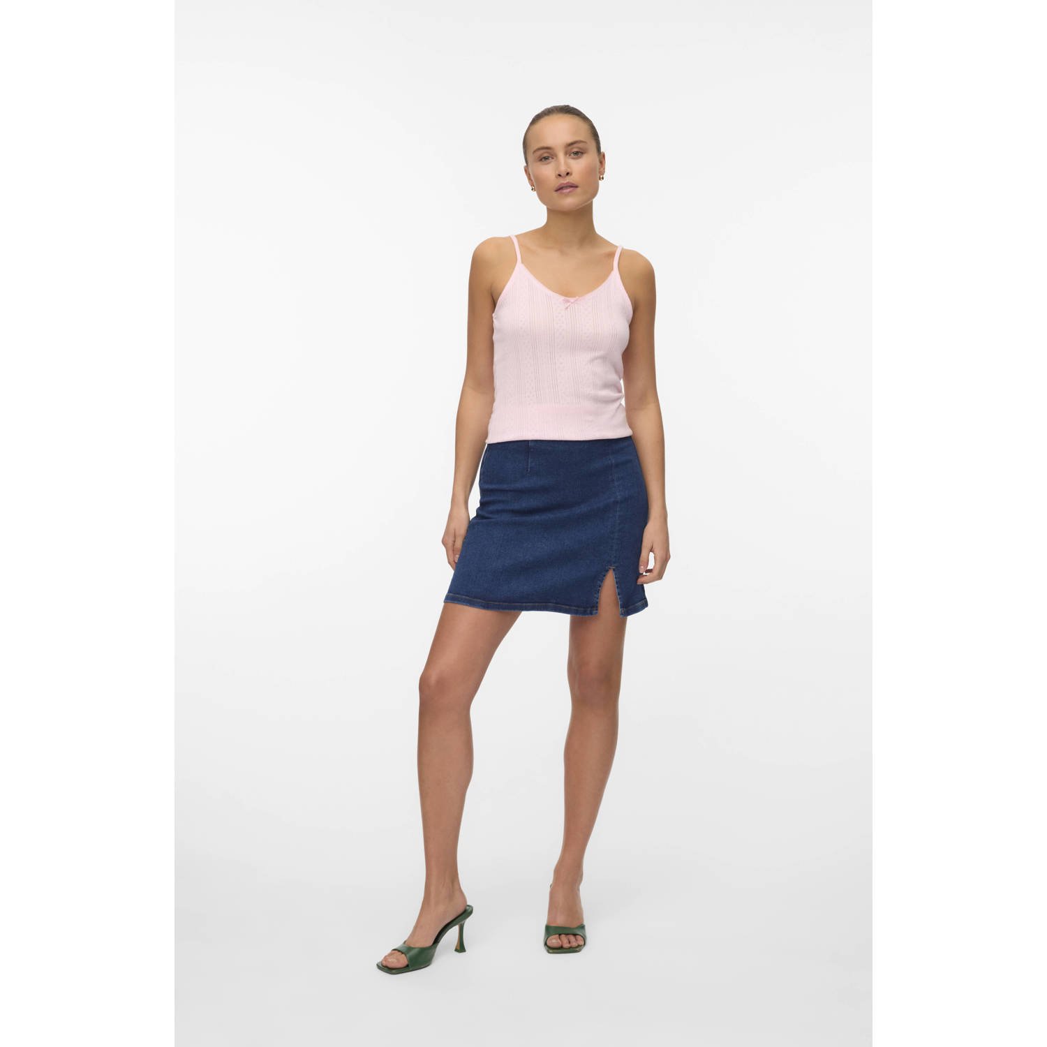 Vero Moda Nauwsluitende jeansrok met split aan de voorkant model 'NELLY'
