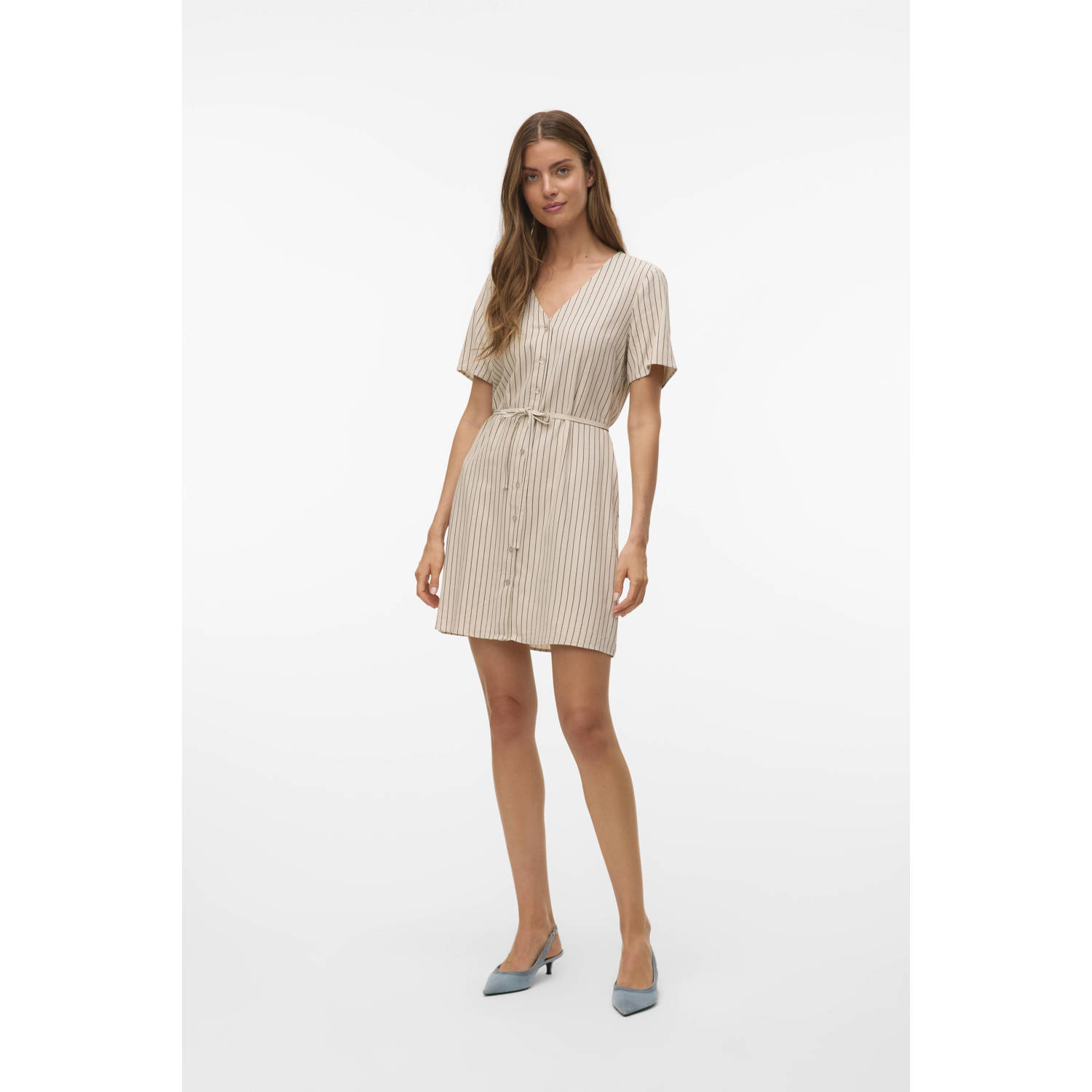 VERO MODA blousejurk lichtgrijs