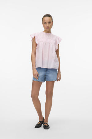 slim regular waist denim short