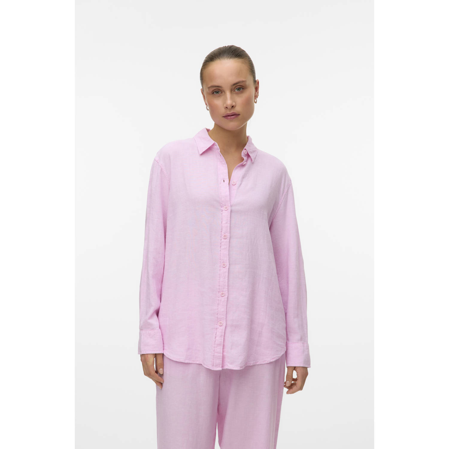 VERO MODA linnen blouse rosÃ©