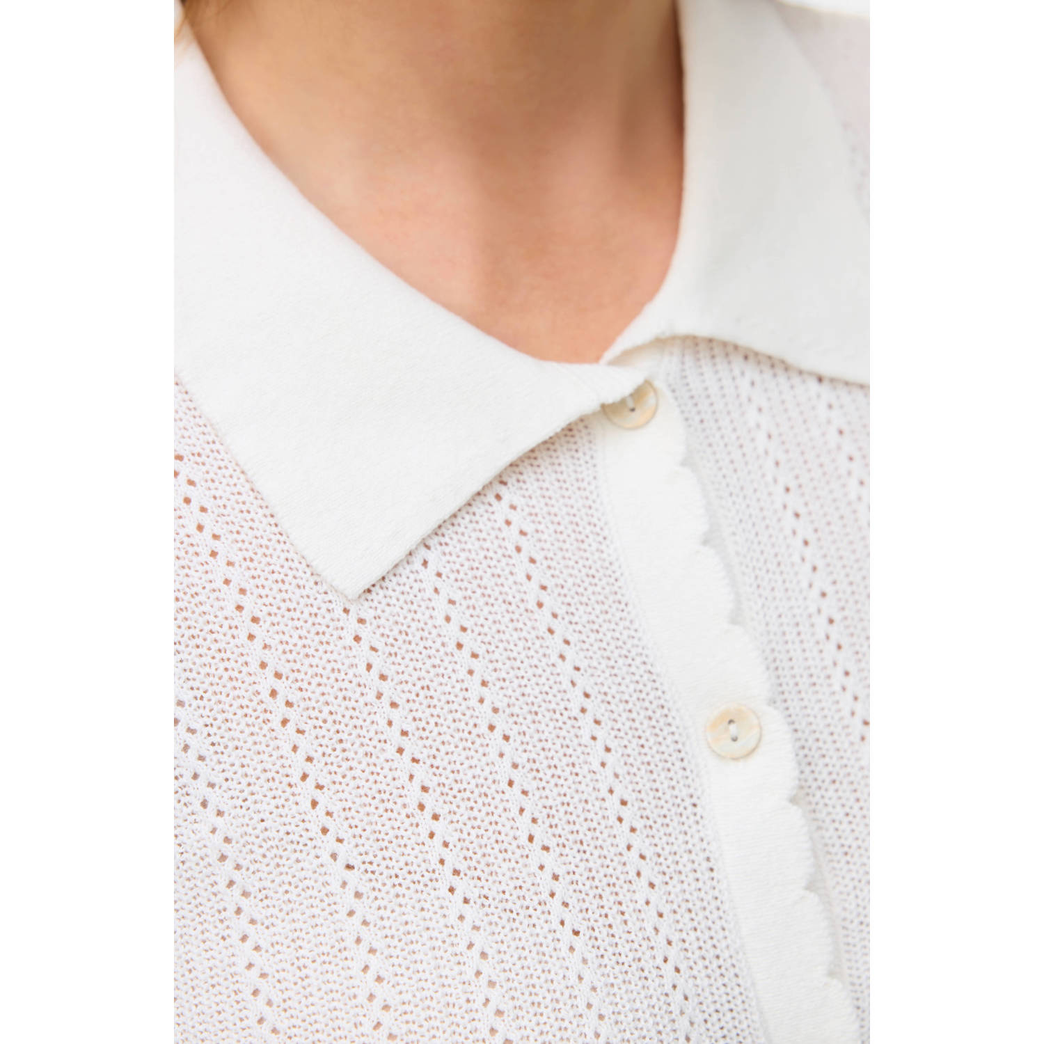 VERO MODA vest wit fijn gebreid