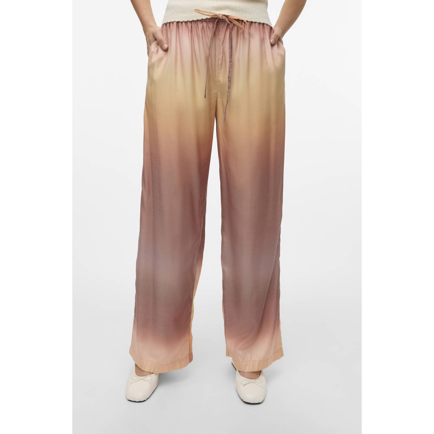 VERO MODA straight regular waist casual broek geel