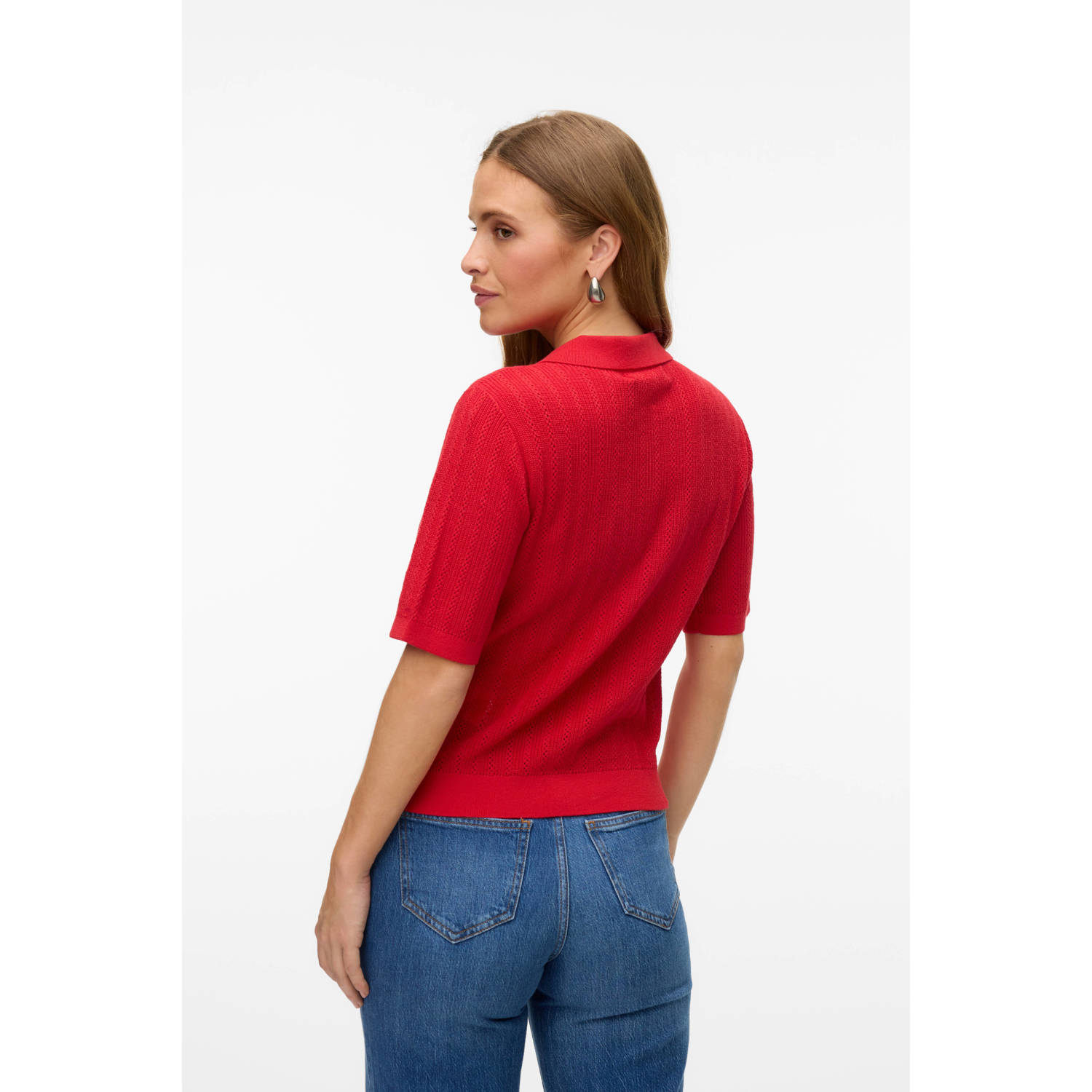 VERO MODA vest rood gebreid
