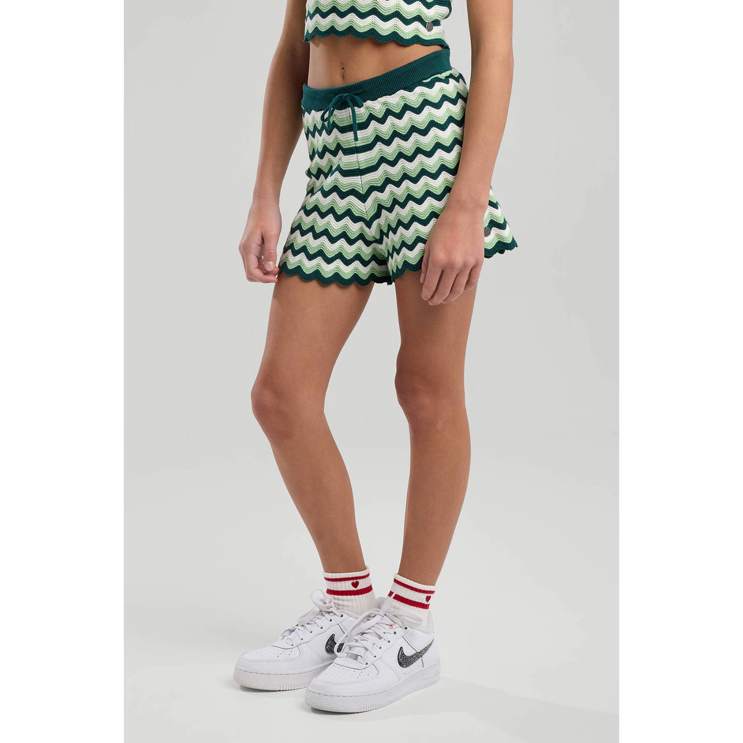 America Today sweatshort groen wit