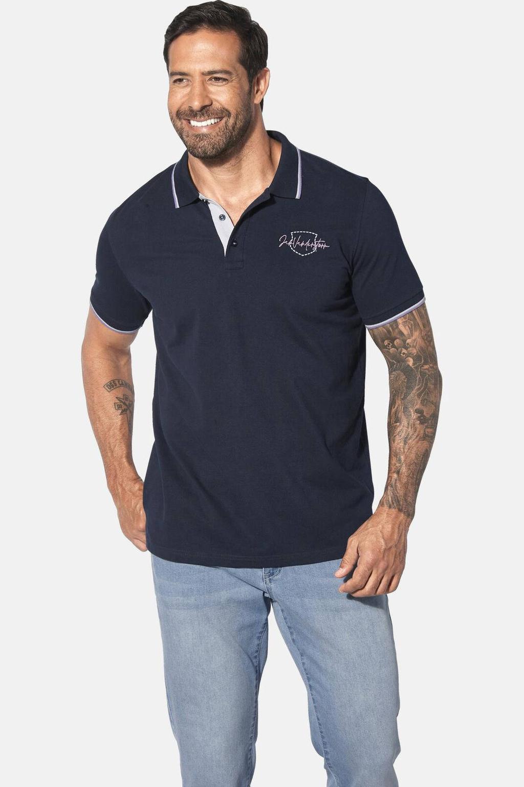 Jan Vanderstorm polo Plus Size PERDER donkerblauw