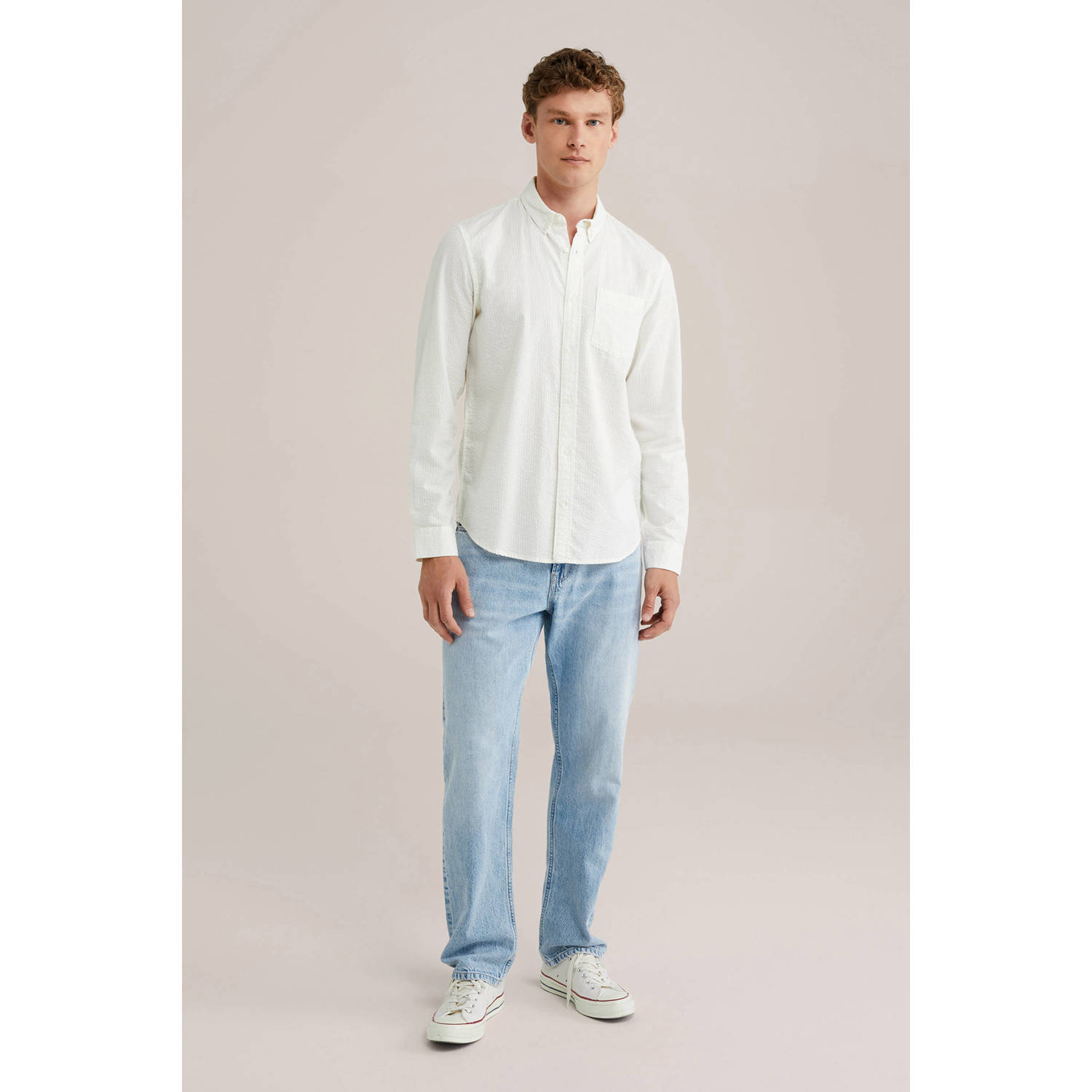 WE Fashion casual overhemd ecru