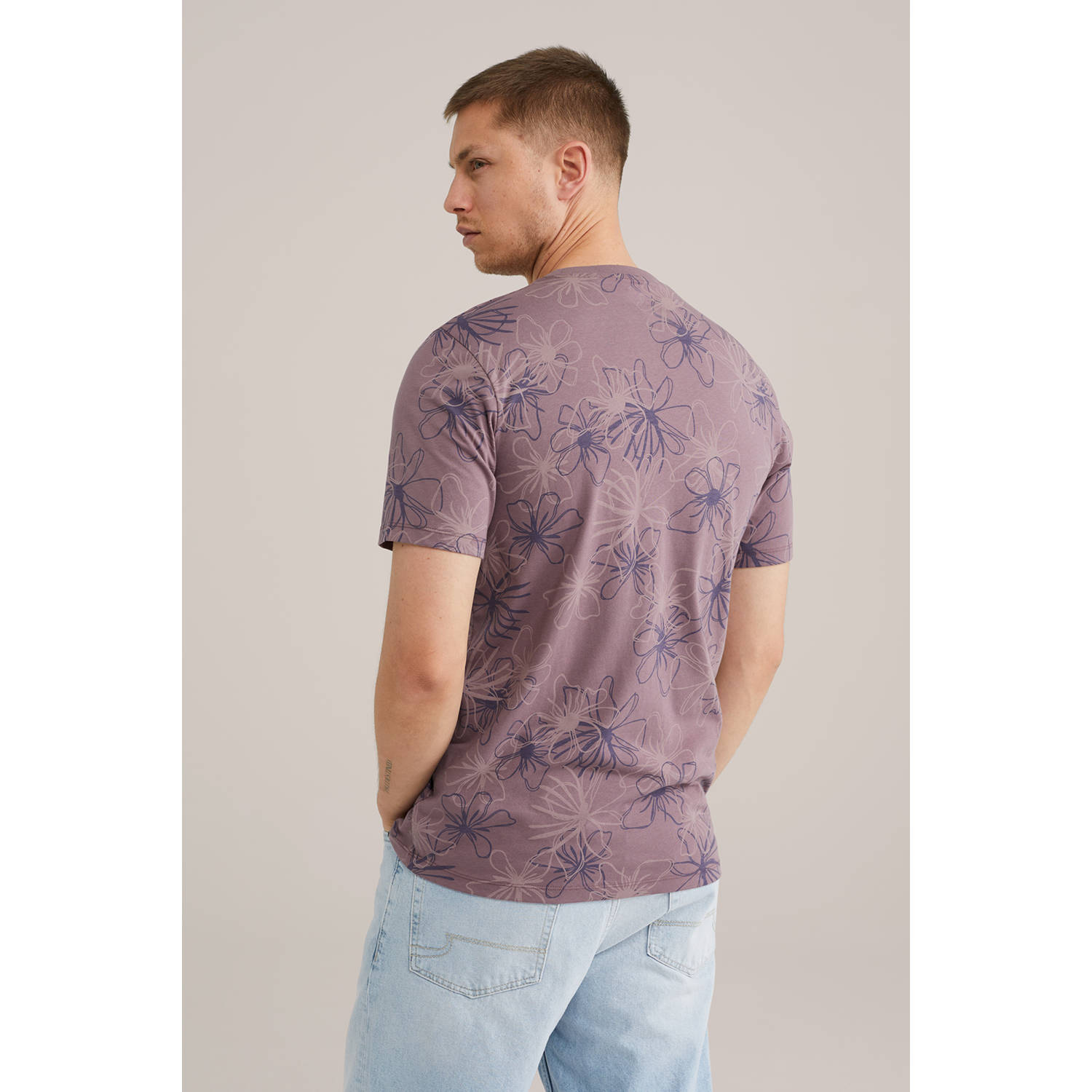 WE Fashion T-shirt donkerpaars