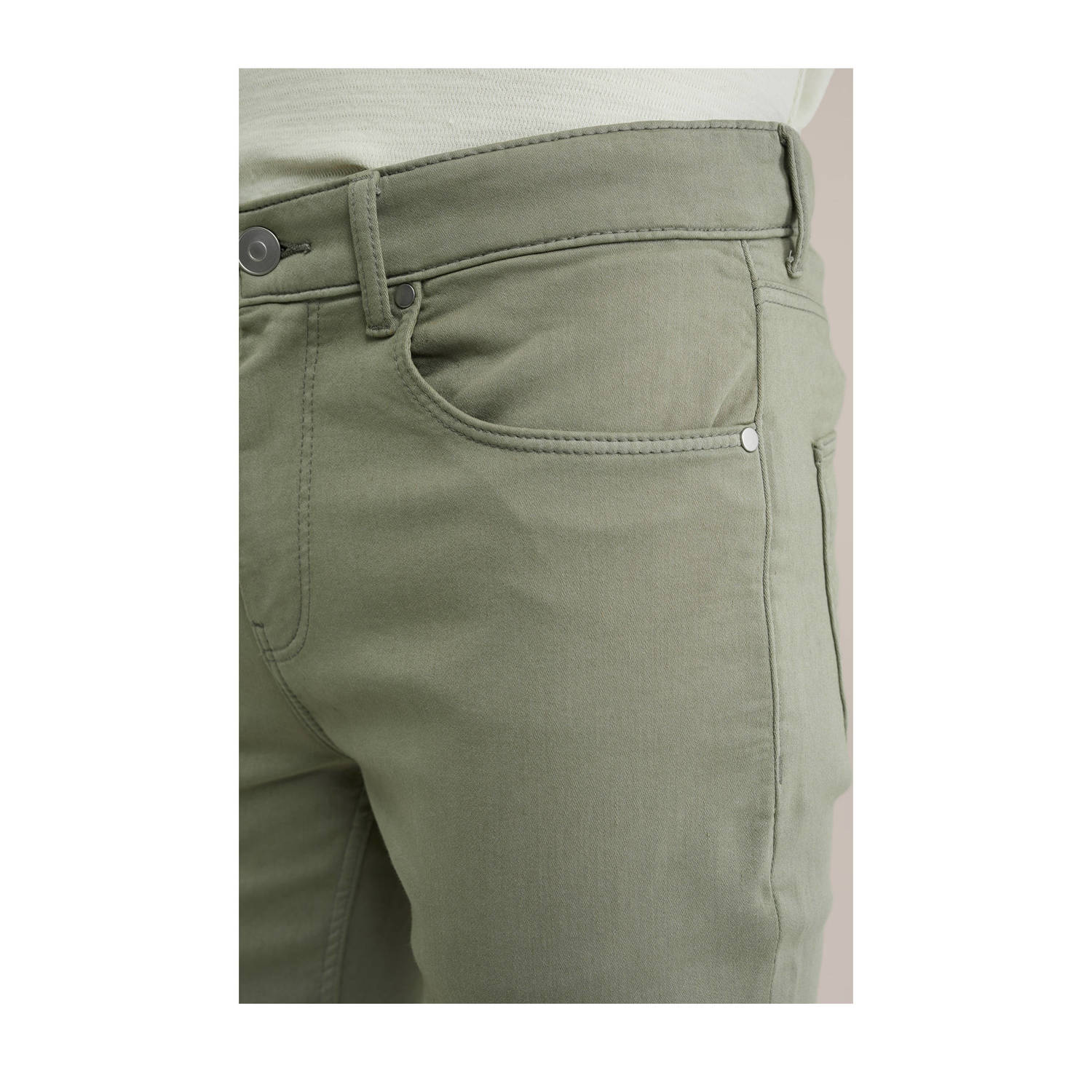 WE Fashion slim chino lichtgroen
