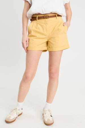 regular high waist casual short lichtgeel