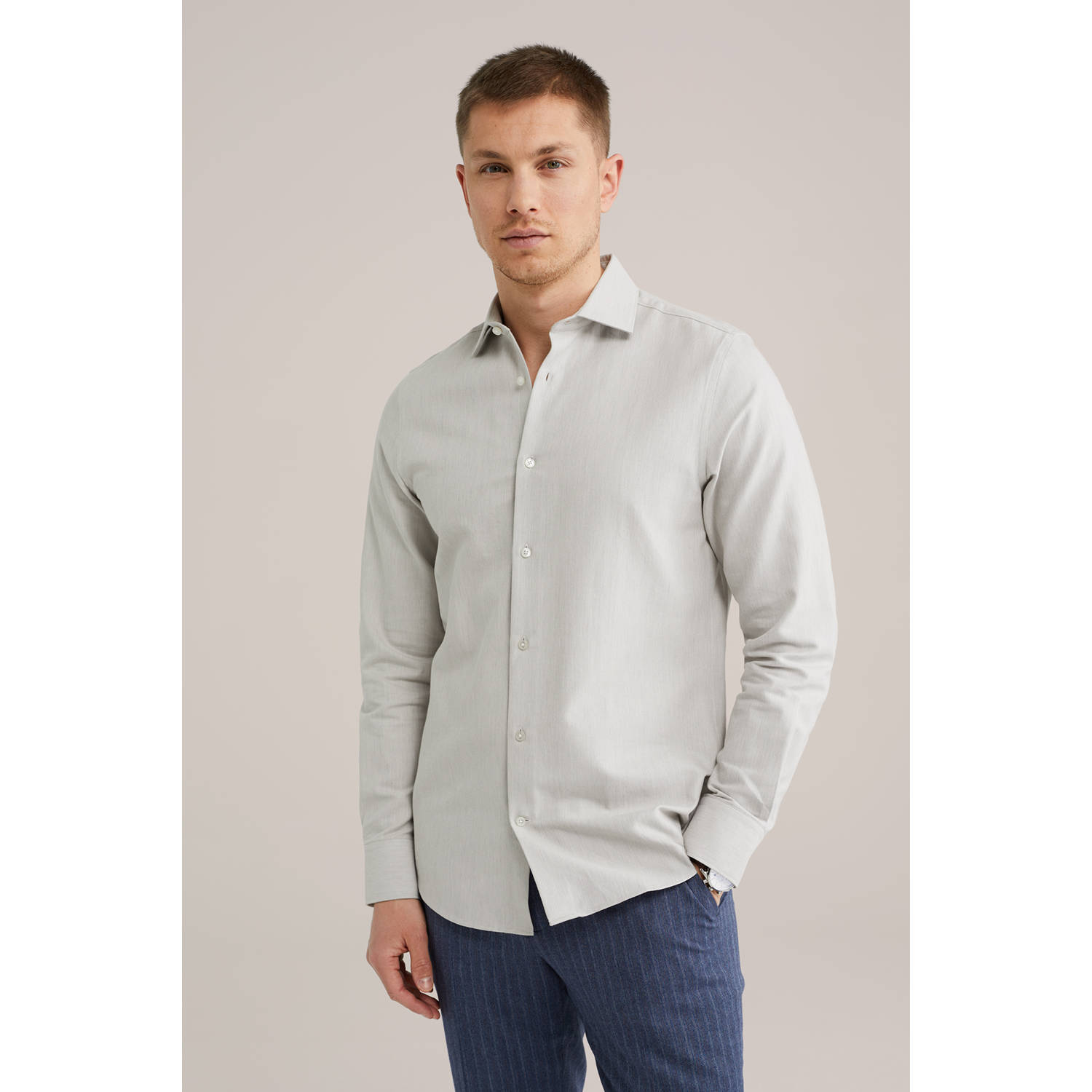 WE Fashion zakelijk overhemd lichtgrijs