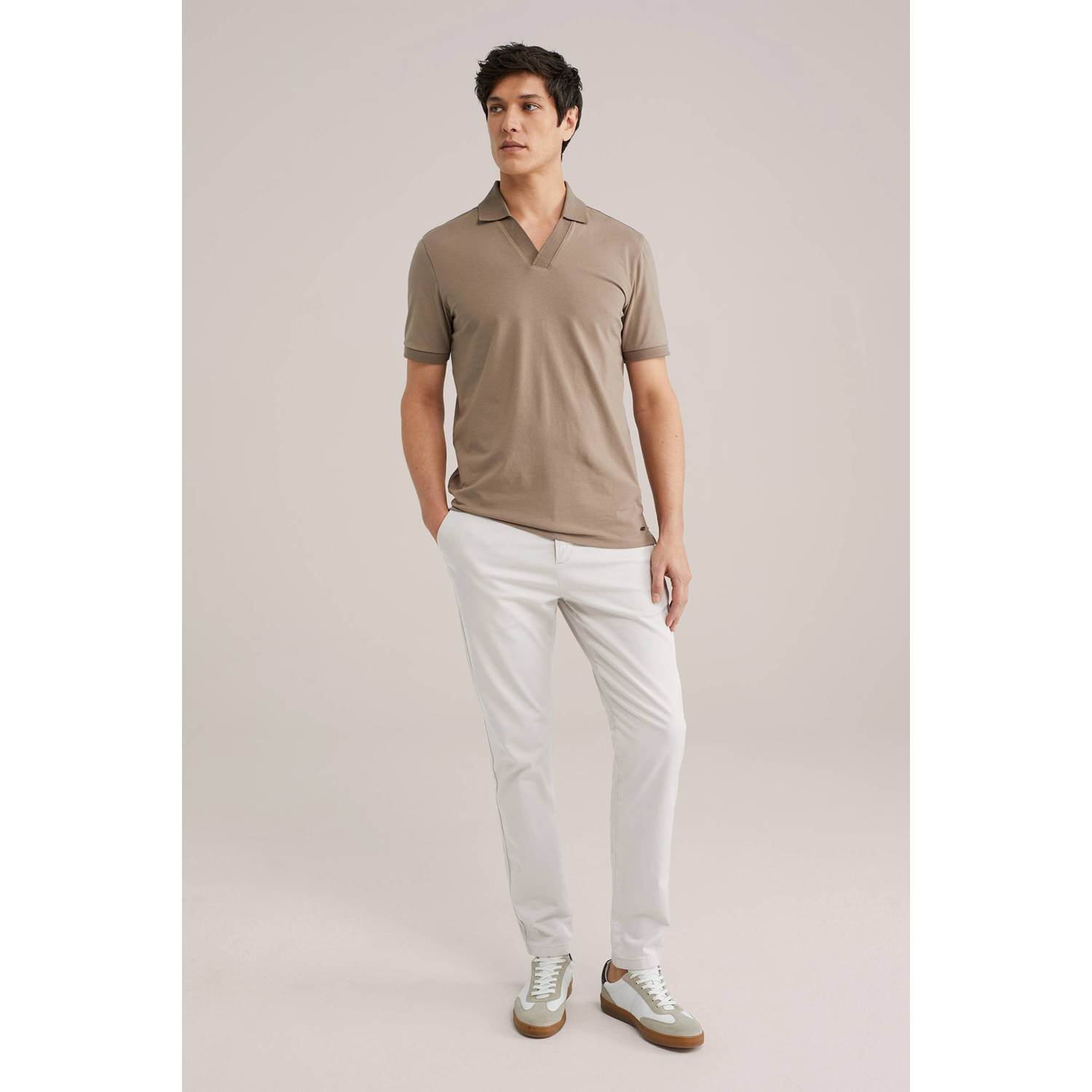 Van Gils slim polo bruin