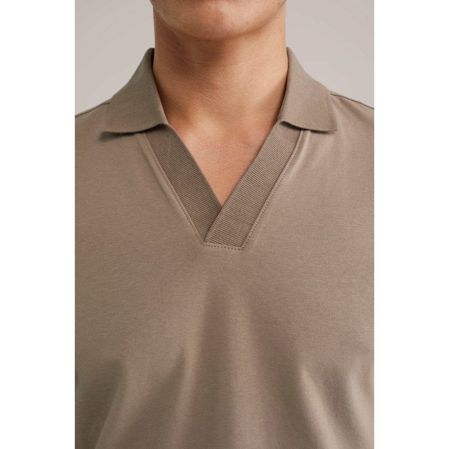 Van Gils slim polo bruin