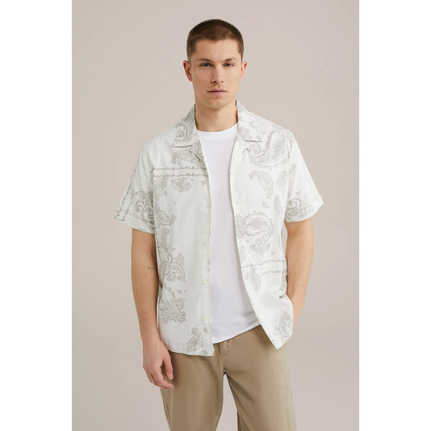 WE Fashion Blue Ridge casual overhemd wit