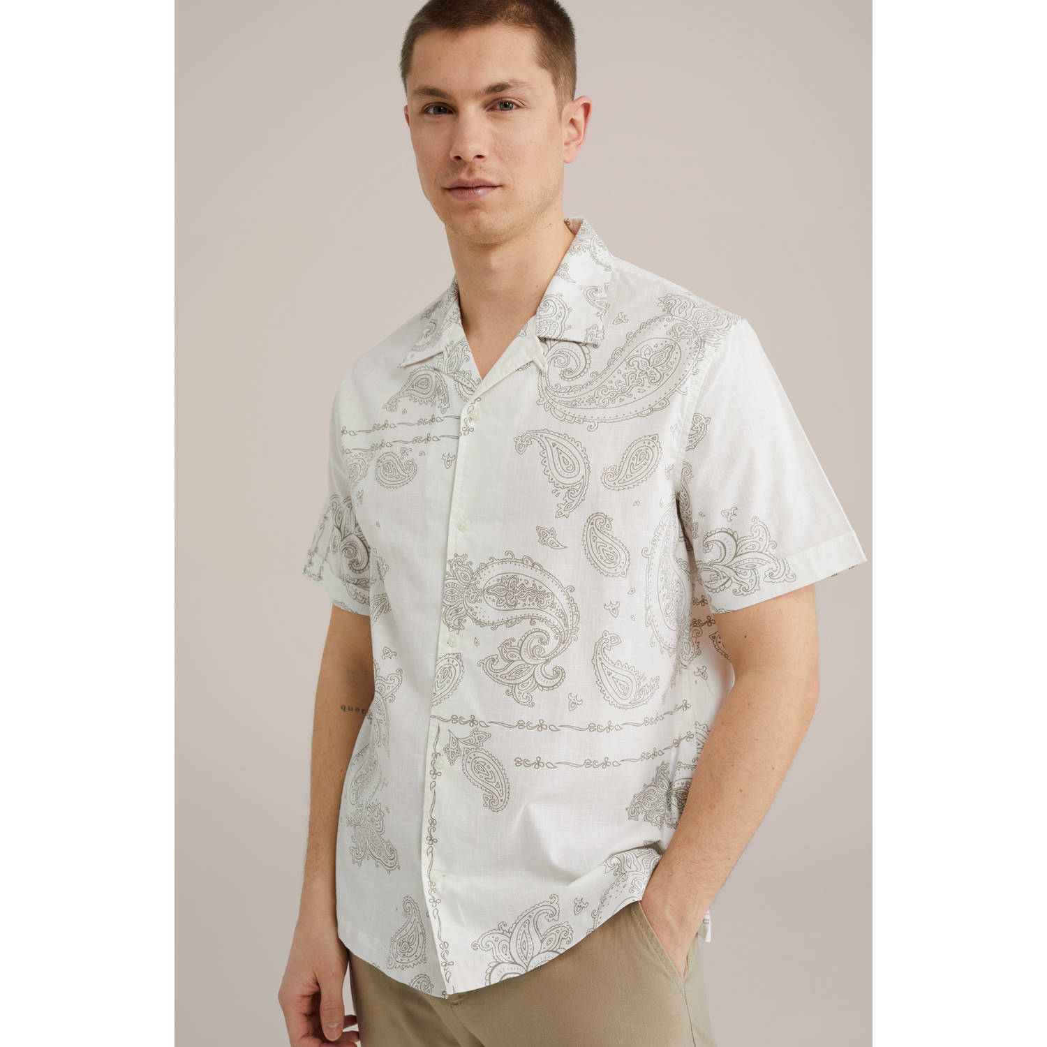 WE Fashion Blue Ridge casual overhemd wit