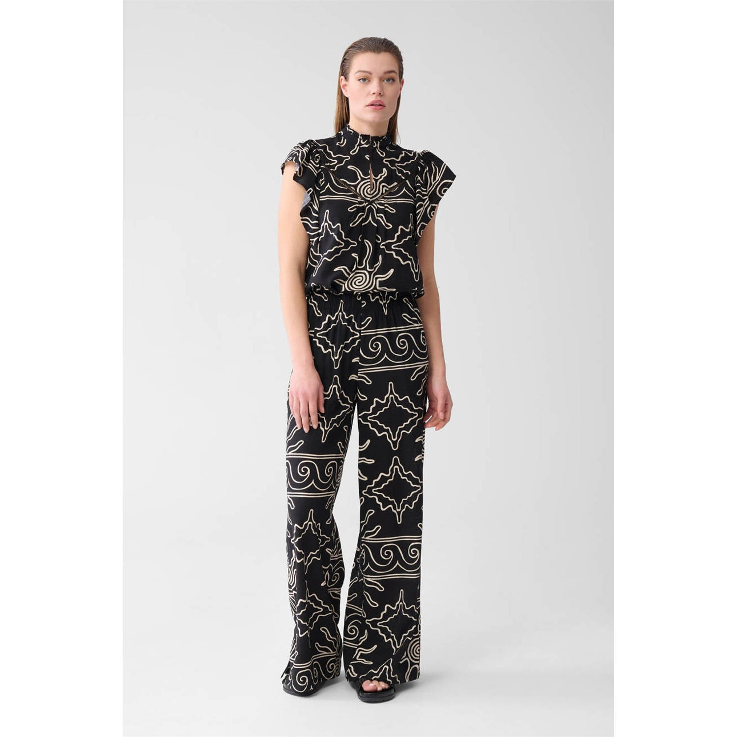 Shoeby wide leg high waist broek zwart