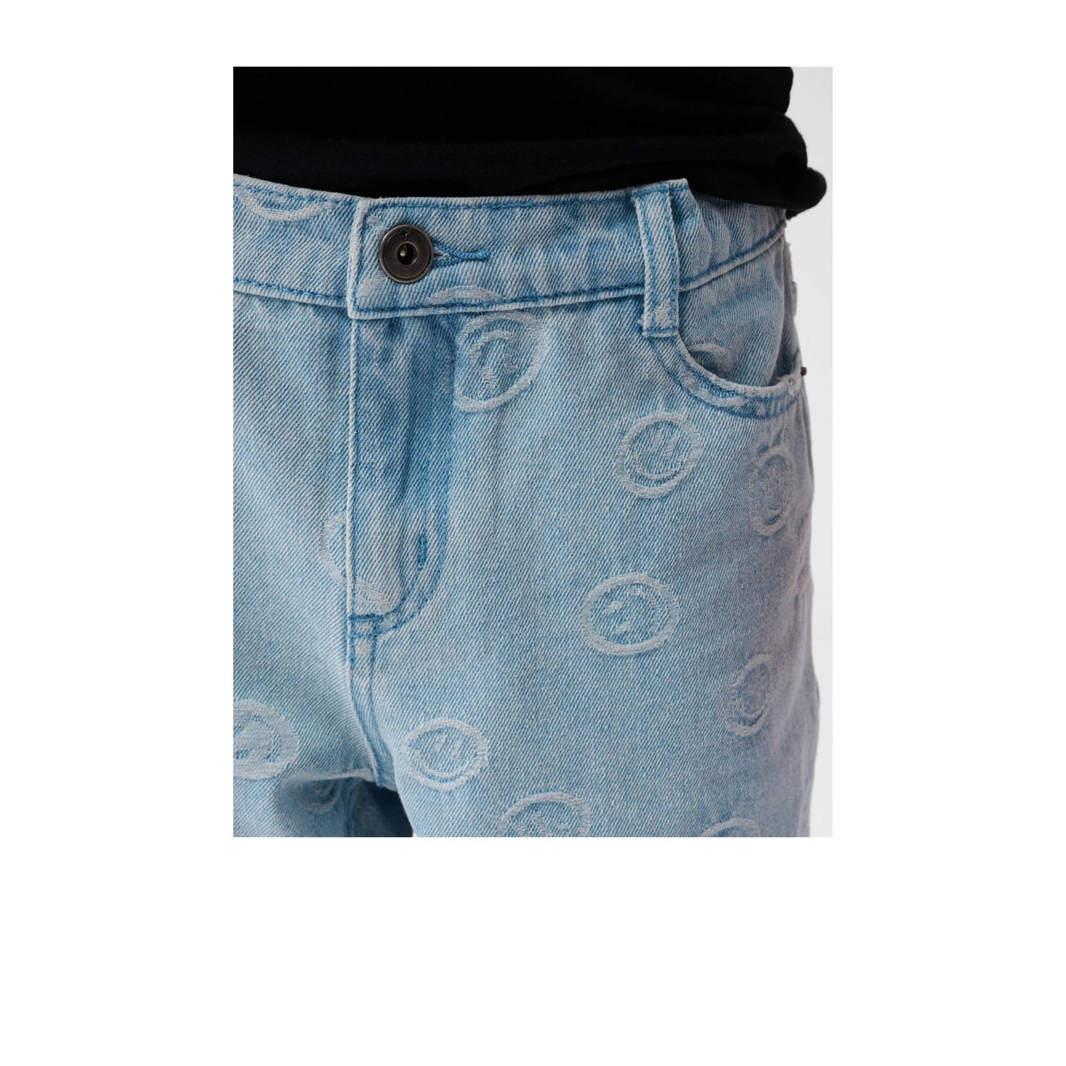 Shoeby wide leg straight fit denim short light blue denim