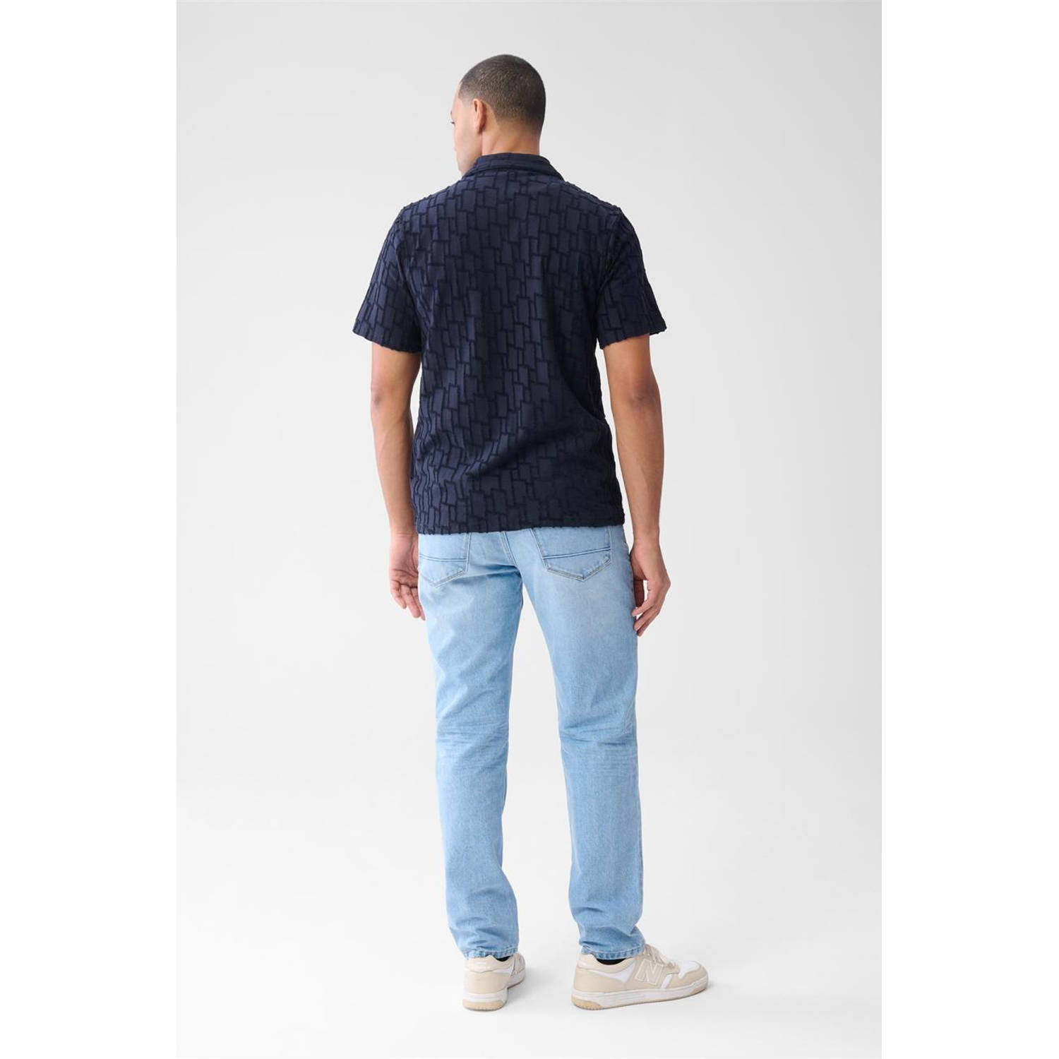 Shoeby casual overhemd met textuur blauw