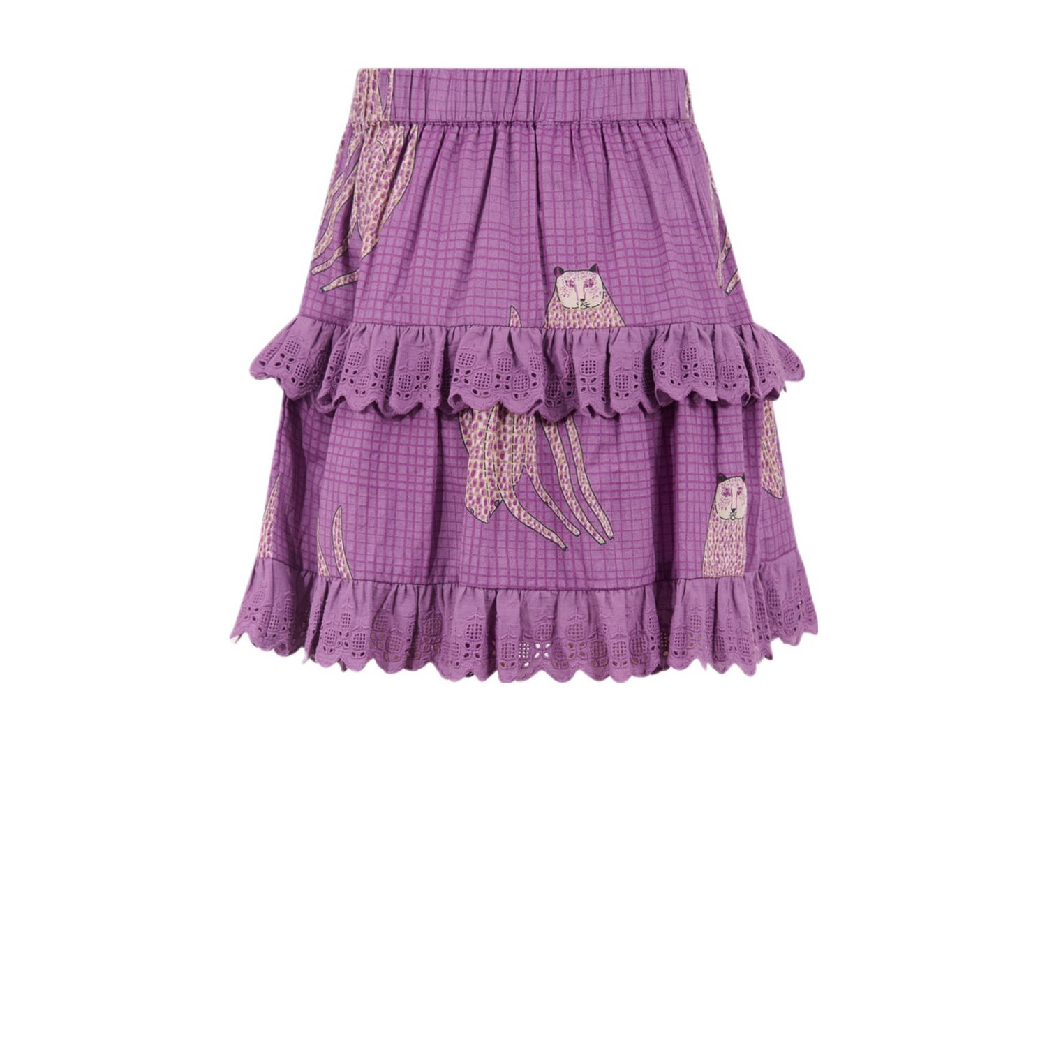 Shoeby strokenrok broderie paars