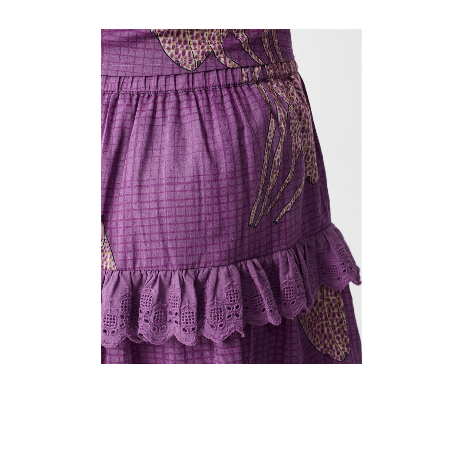 Shoeby strokenrok broderie paars