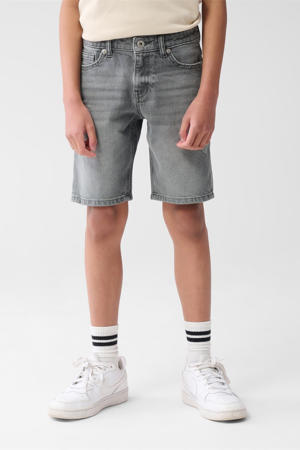 straight denim short grey denim