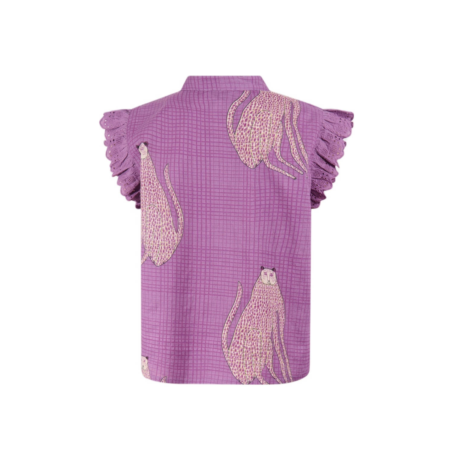 Shoeby blouse paars broderie