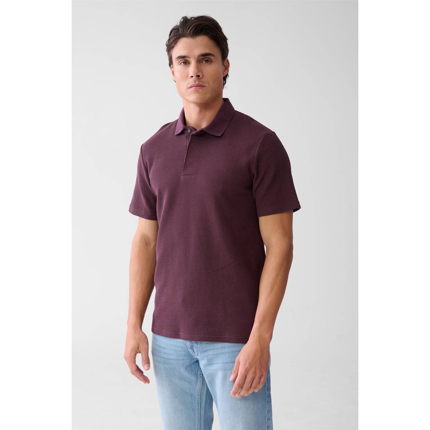 Shoeby regular polo met textuur rood