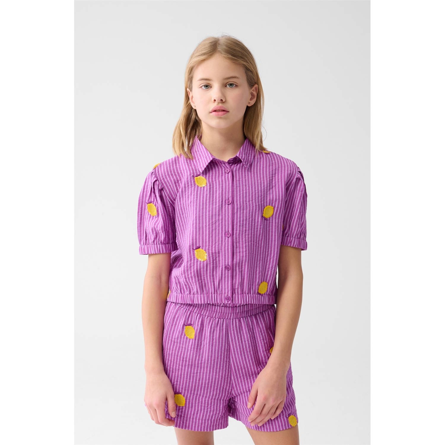 Shoeby blouse paars met pailletten