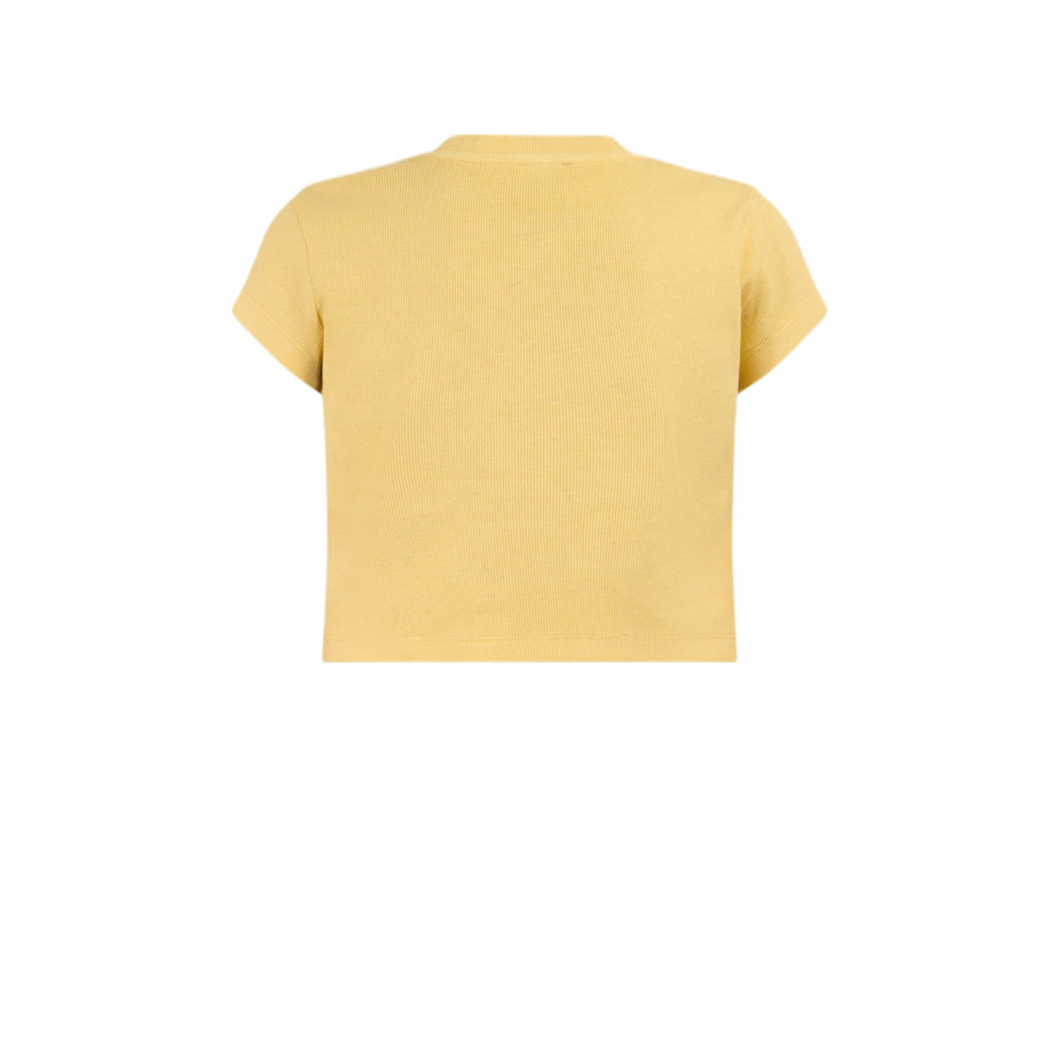 Shoeby cropped T-shirt geel rib gebreid