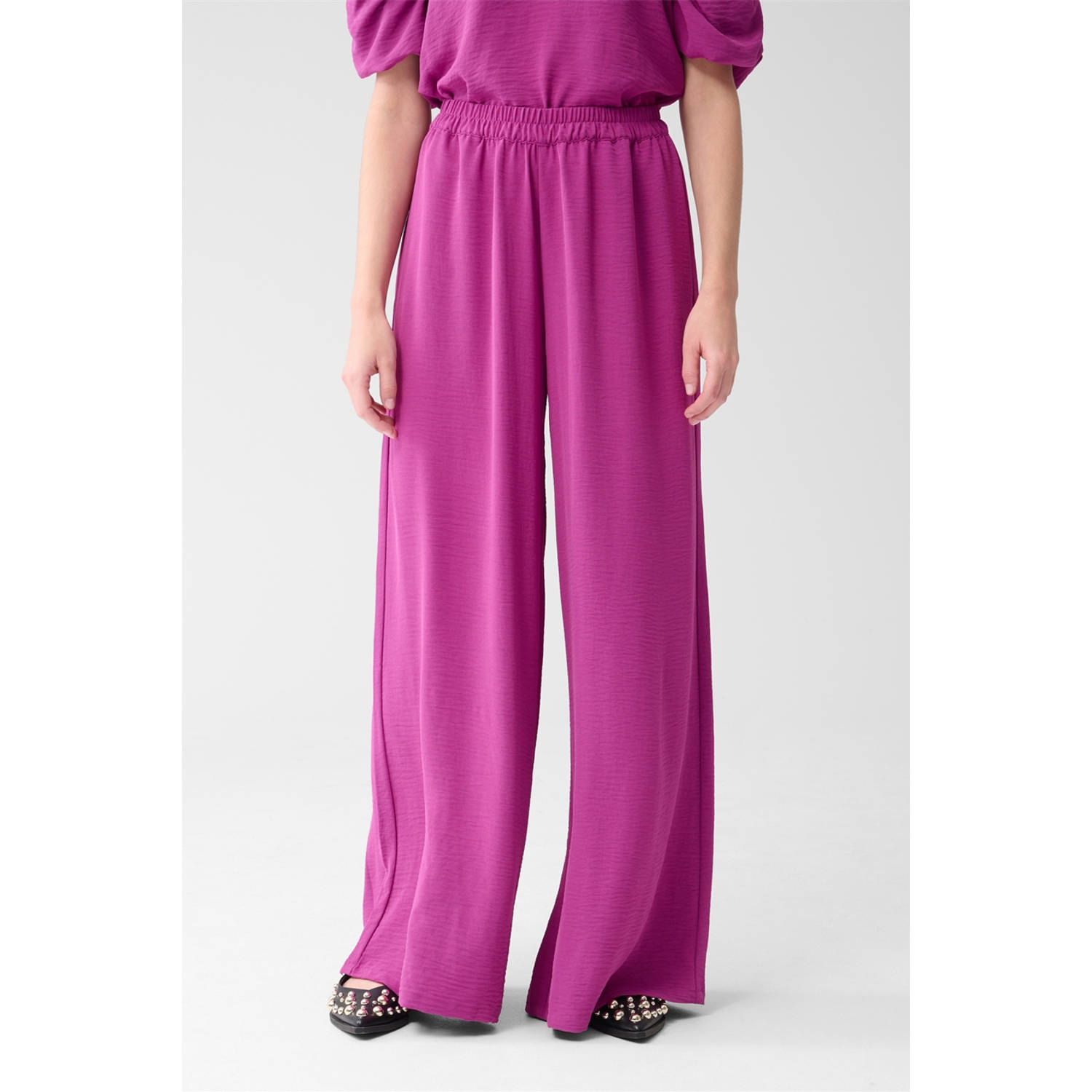 Shoeby wide leg high waist casual broek paars
