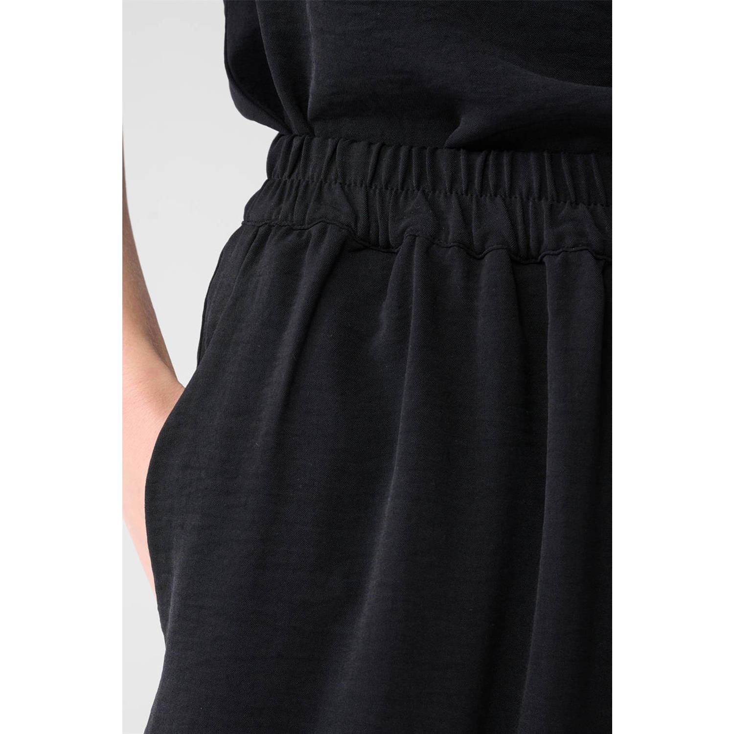 Shoeby wide leg high waist casual broek zwart