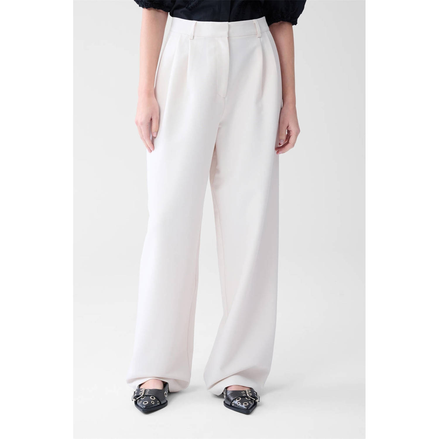 Shoeby wide leg high waist pantalon wit