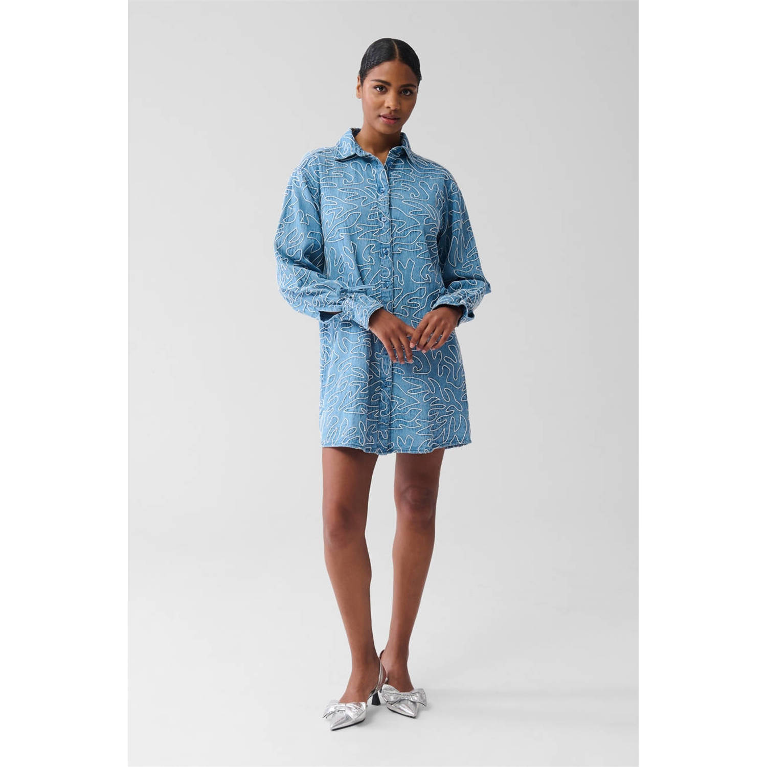 Shoeby spijkerjurk medium blue denim