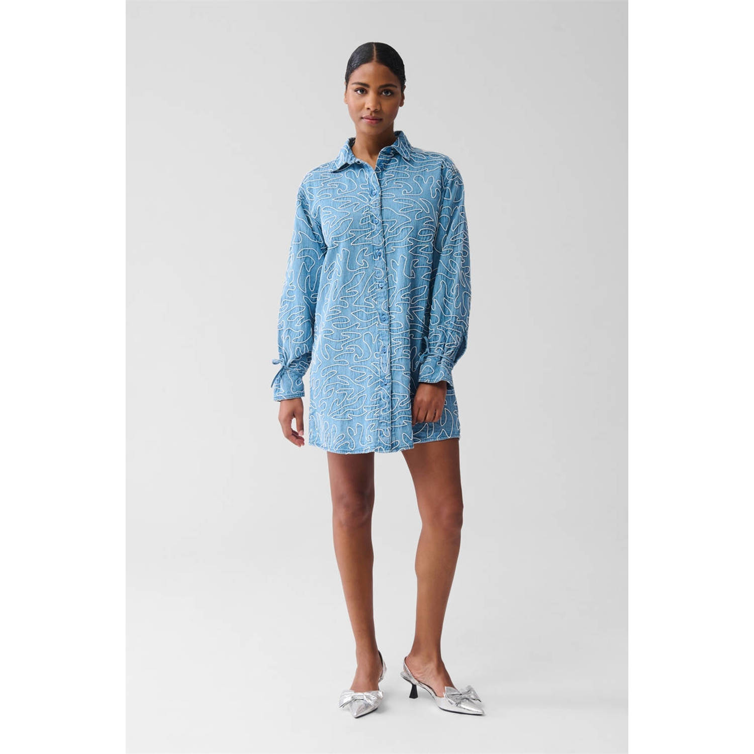 Shoeby spijkerjurk medium blue denim