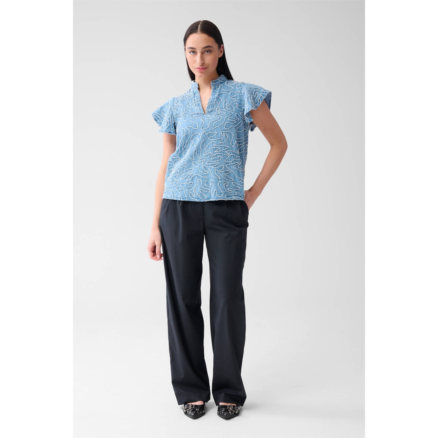 Shoeby top light blue denim