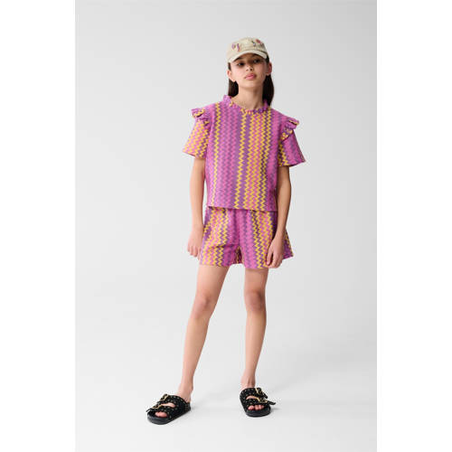 Shoeby blousetop paars ajour afbeelding