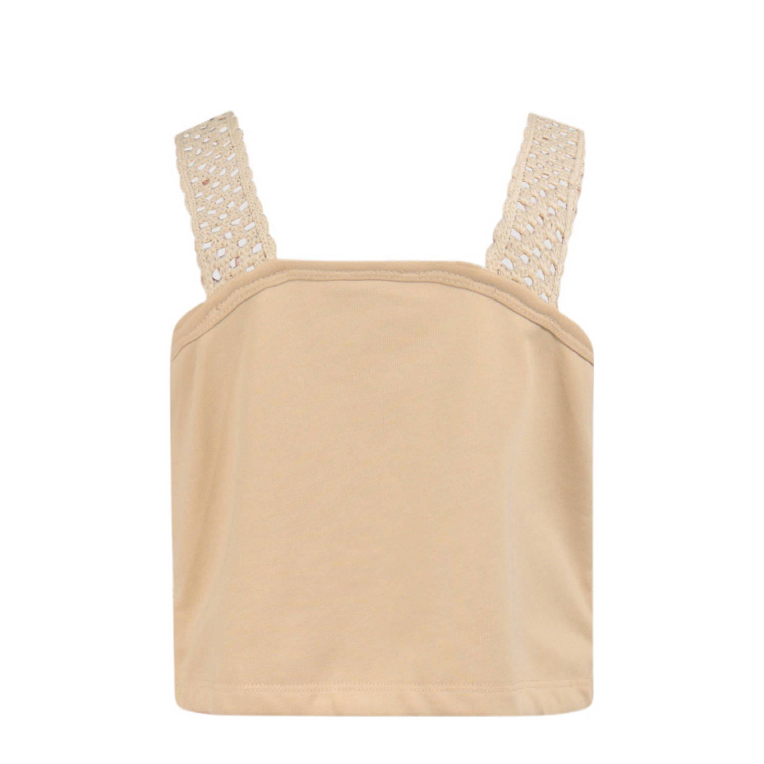Shoeby cropped top beige gehaakt