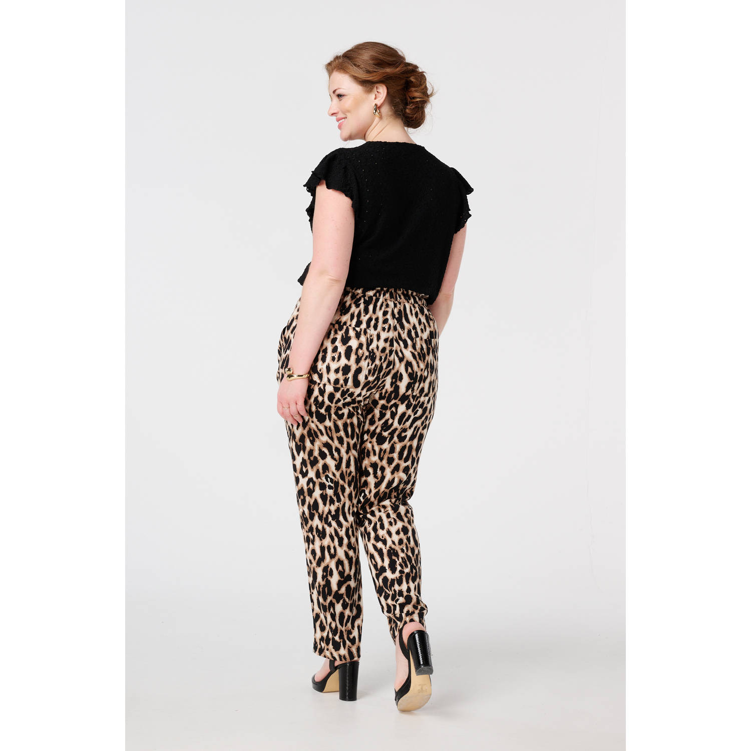 MS Mode regular waist casual broek bruin
