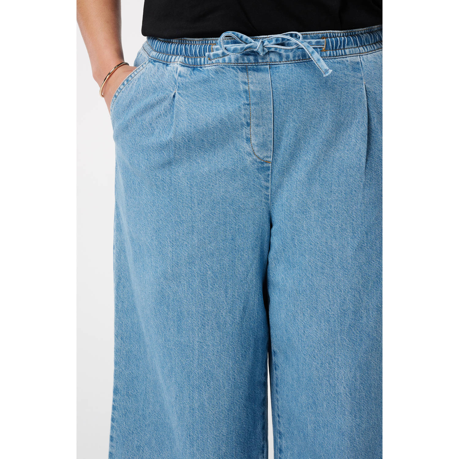 MS Mode wide leg jeans blauw