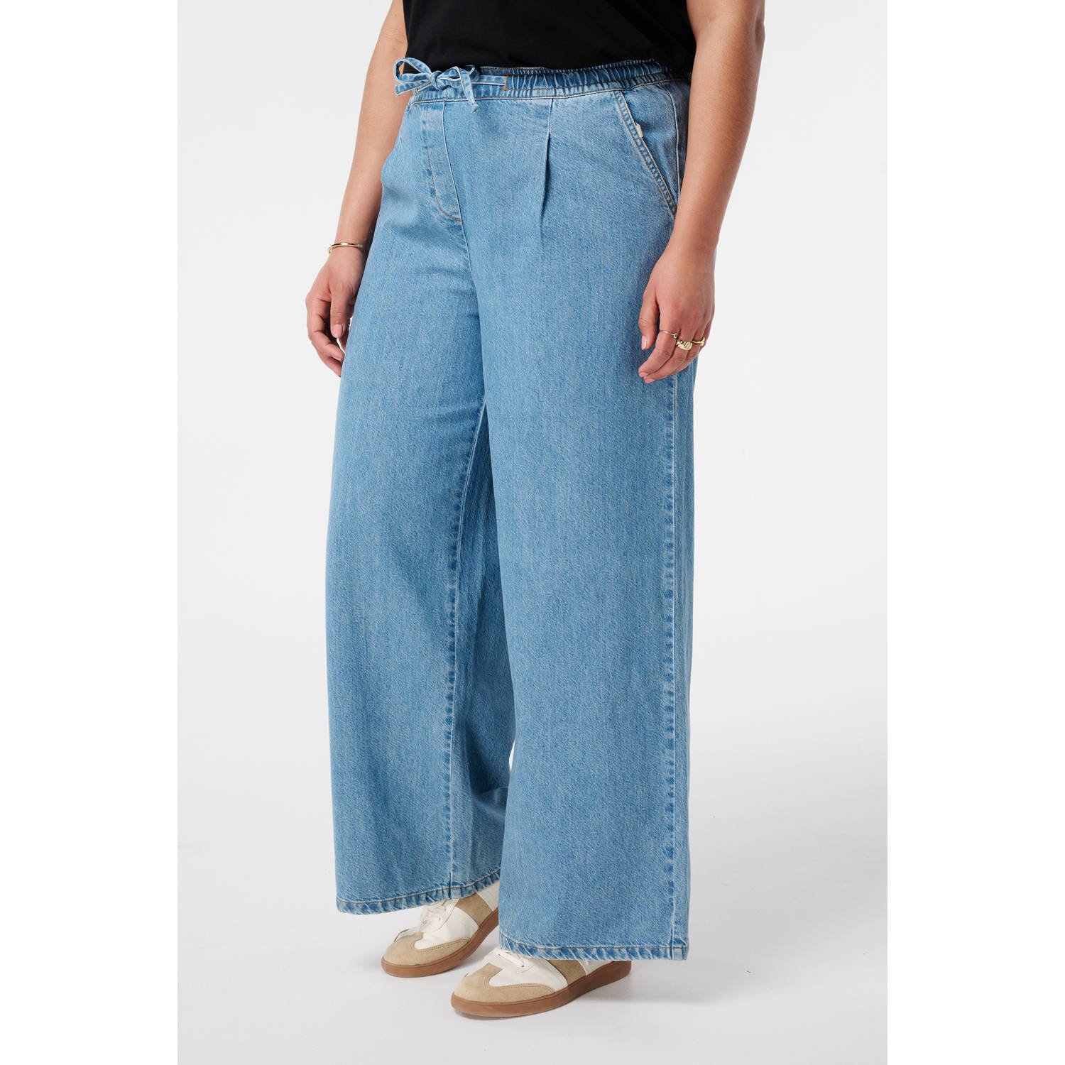 MS Mode wide leg jeans blauw