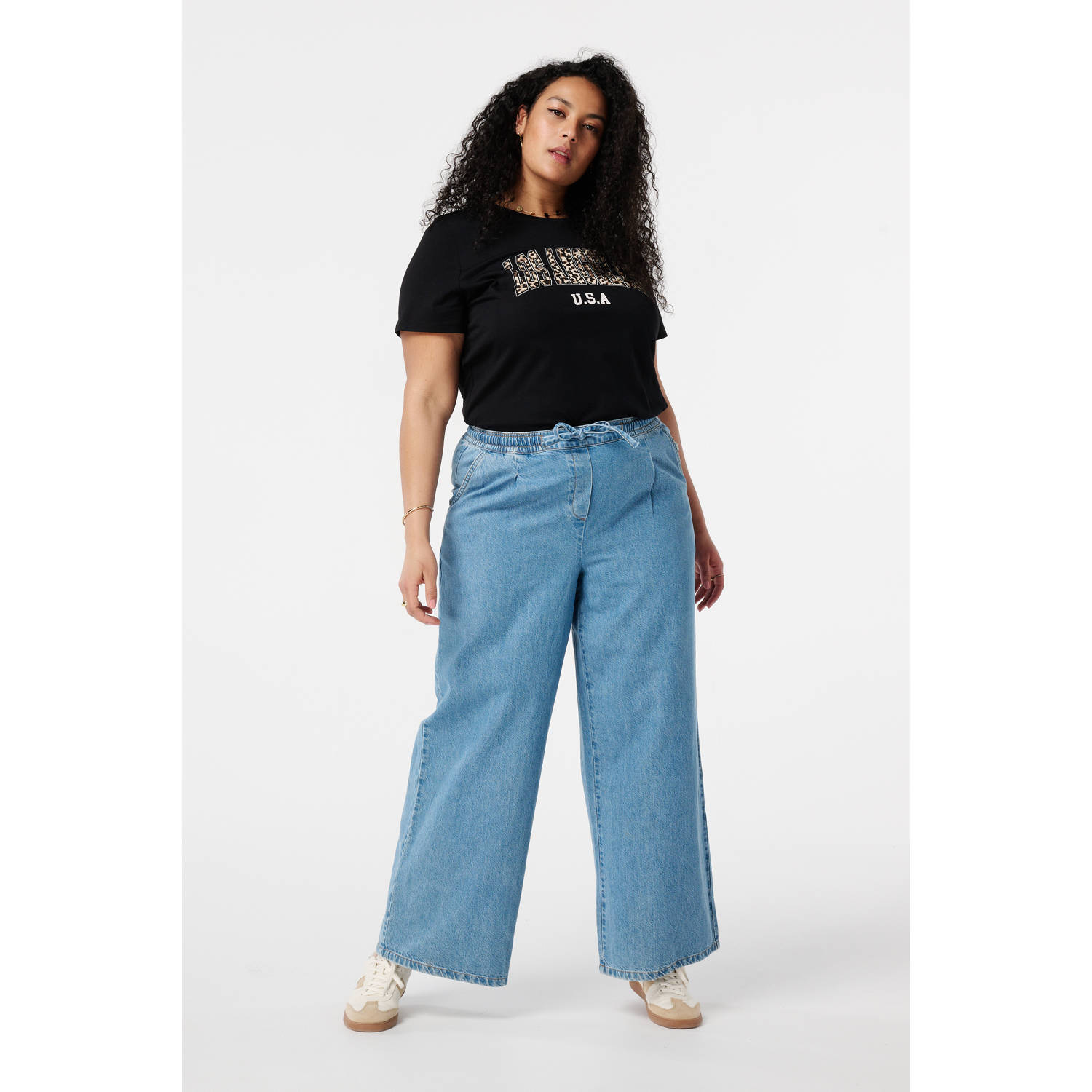 MS Mode wide leg jeans blauw
