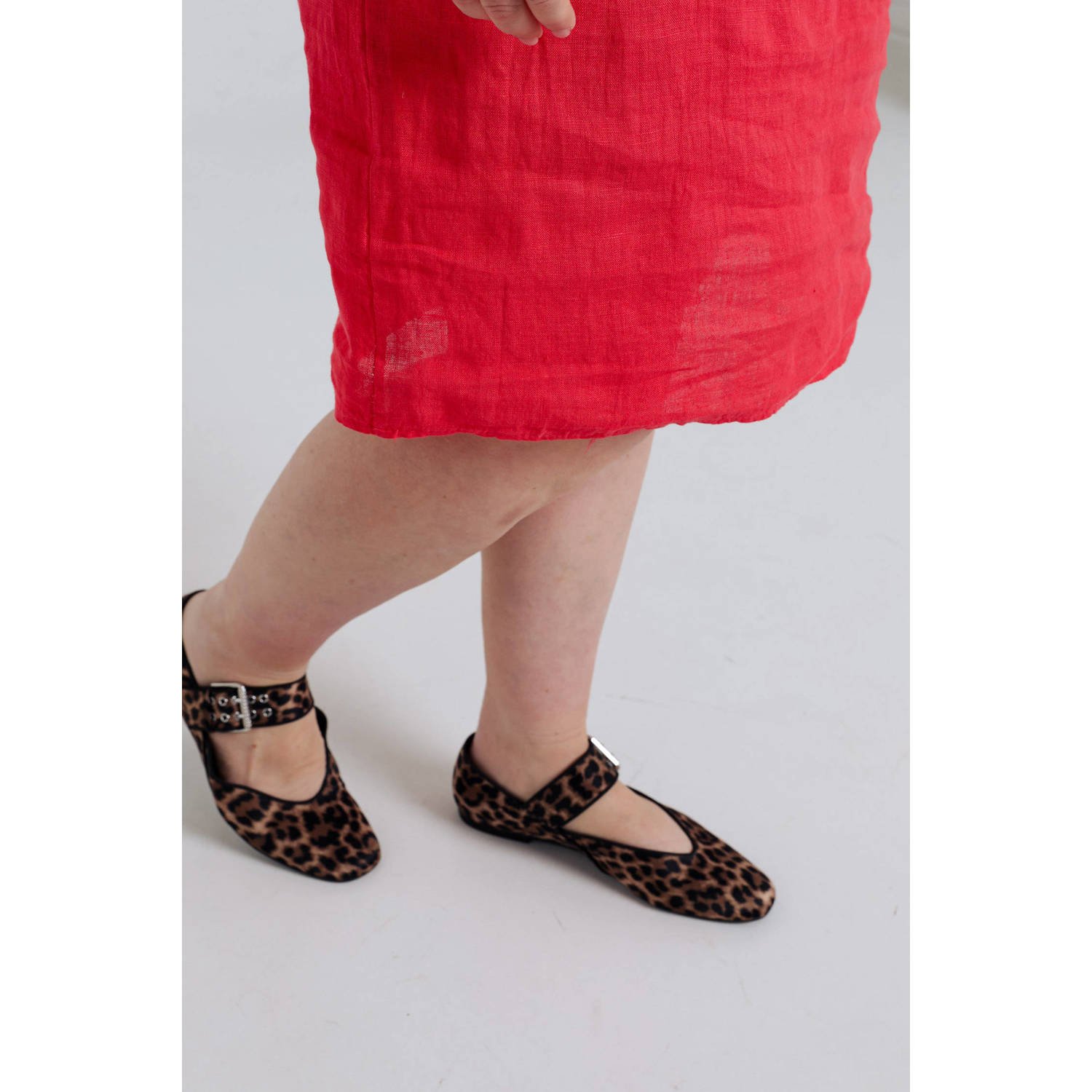 Paprika midi jurk rood