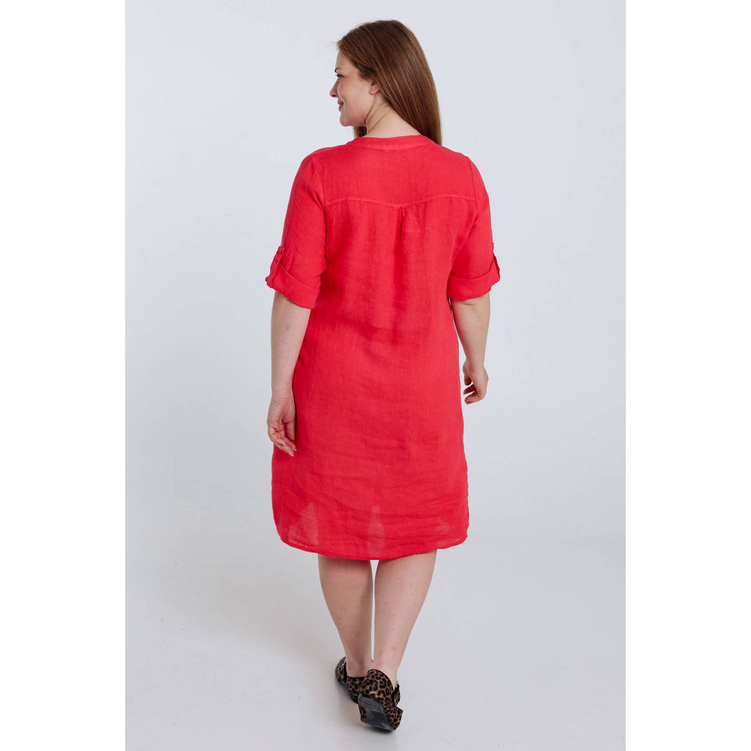Paprika midi jurk rood