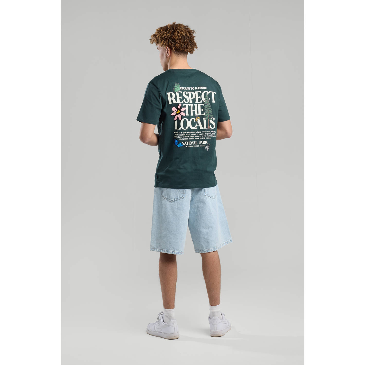 America Today regular T-shirt donkergroen