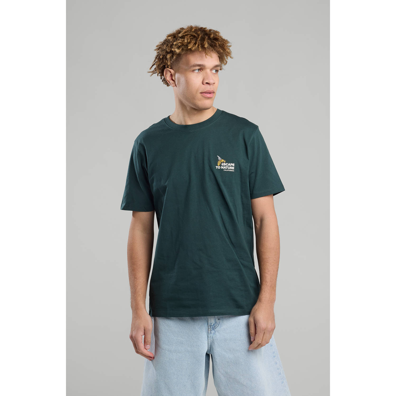 America Today regular T-shirt donkergroen