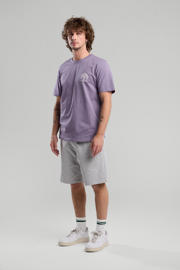 thumbnail: Paarse heren America Today regular T-shirt van katoen met backprint, korte mouwen en ronde hals