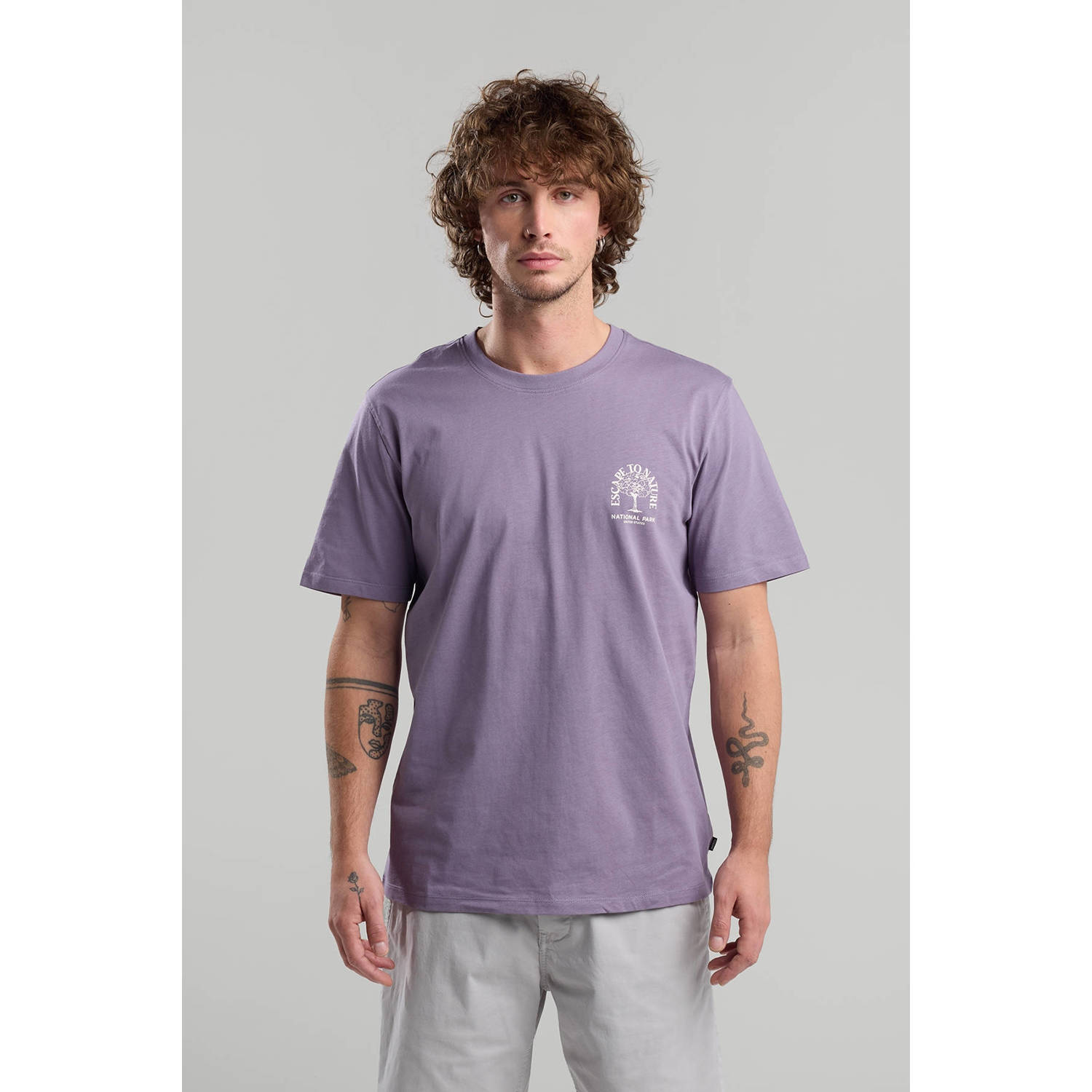 America Today regular T-shirt paars