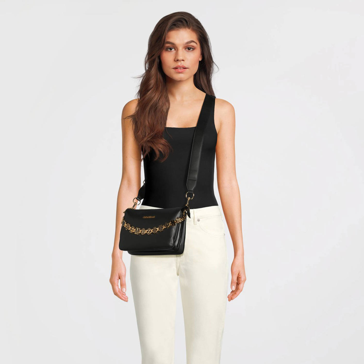 Love Moschino crossbody tas Dangling zwart